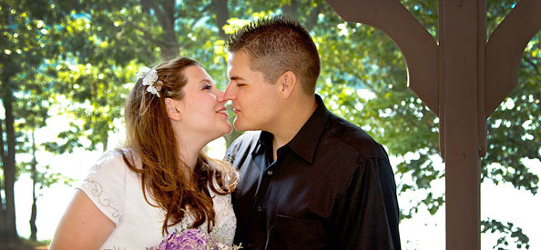 wedding portrait of Emily and Tim at Lake Raystown